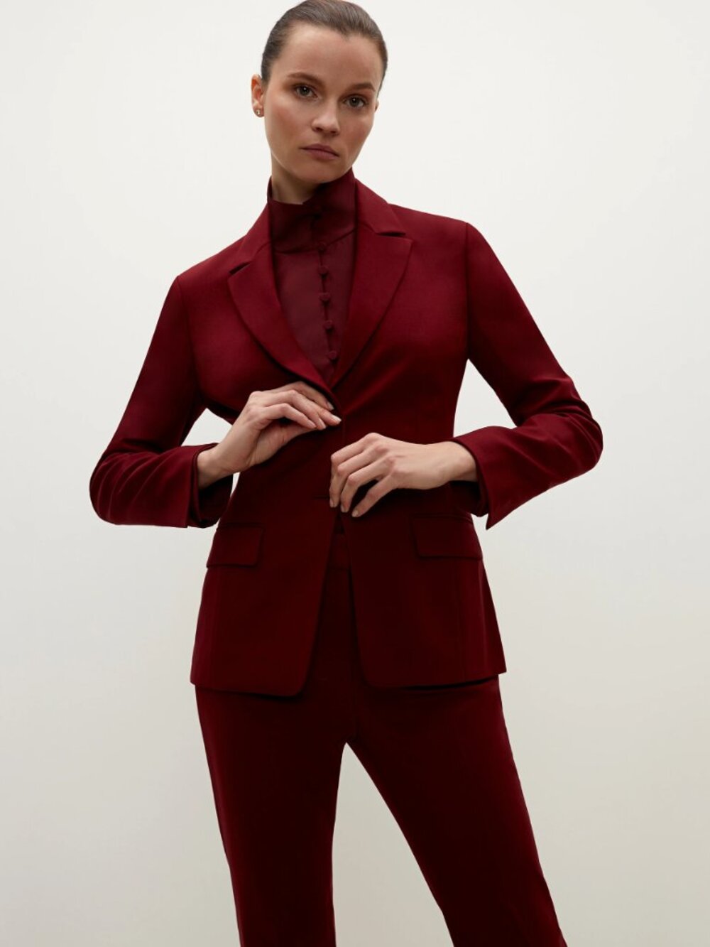 MM.LaFleur Burgundy Tailored Blazer